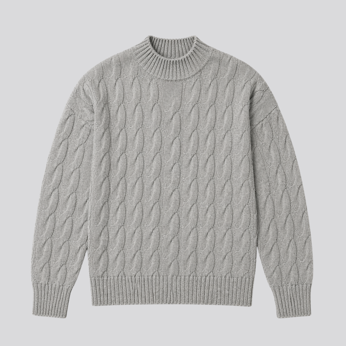 Sweter damski z wełny merino, warkoczowy splot, oversize, na jesień i zimę - view 7