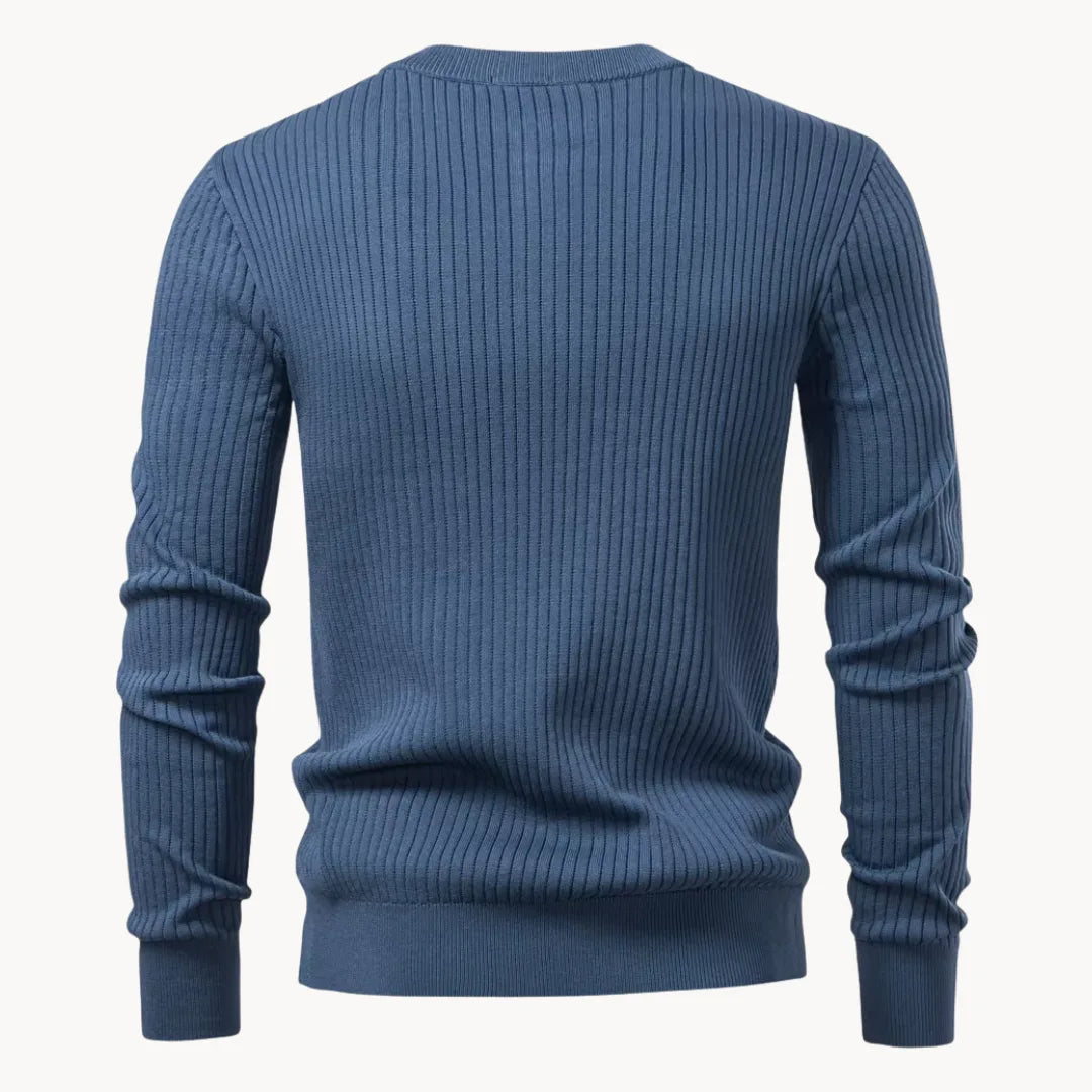 Sweter męski dzianinowy na guziki ze stójką, na co dzień i na jesień - view 11