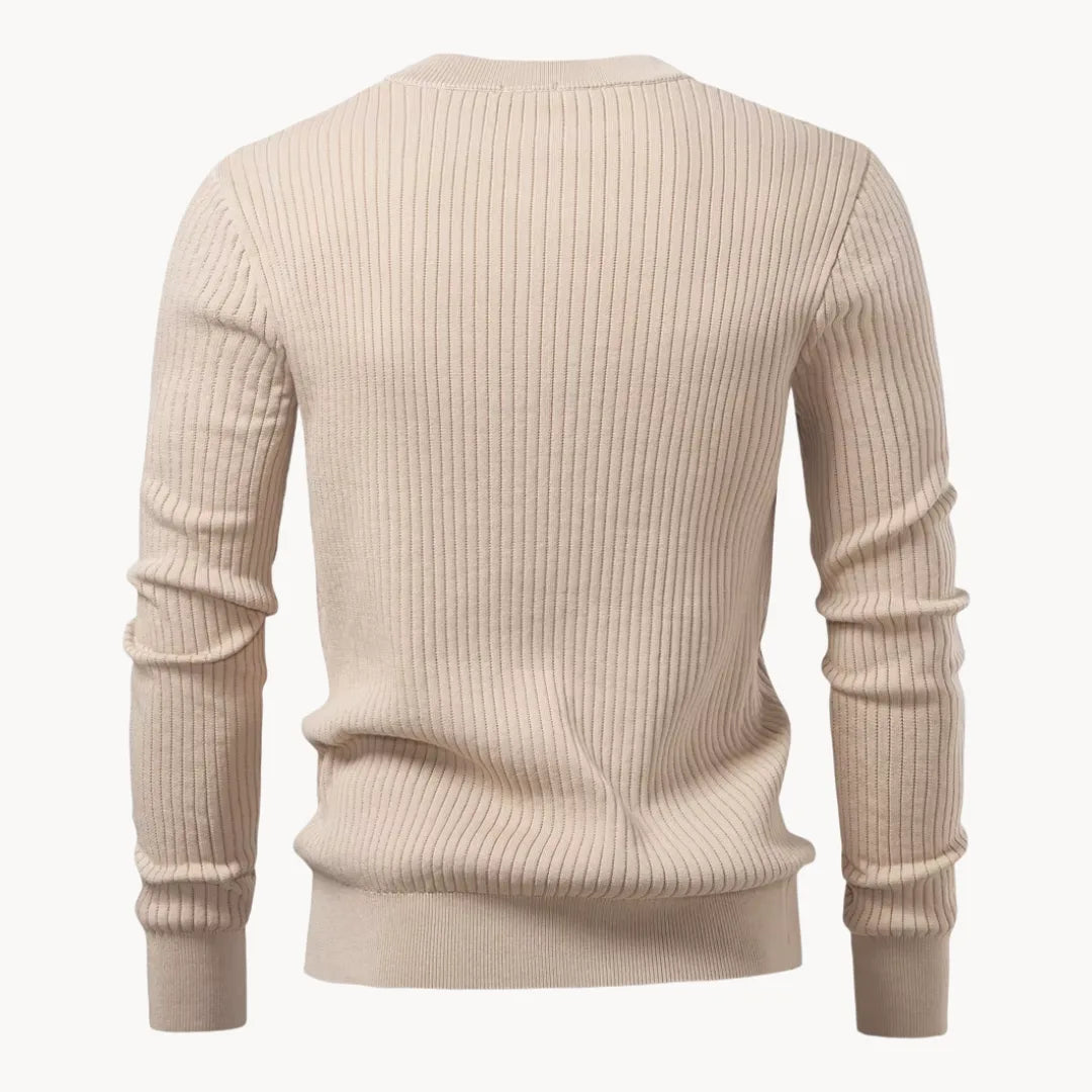 Sweter męski dzianinowy na guziki ze stójką, na co dzień i na jesień - view 13