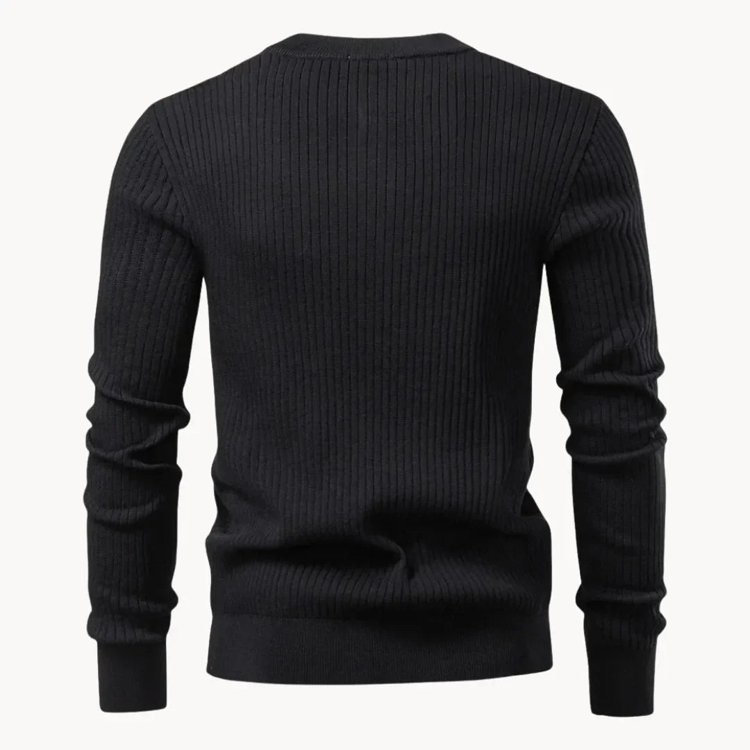 Sweter męski dzianinowy na guziki ze stójką, na co dzień i na jesień - view 6