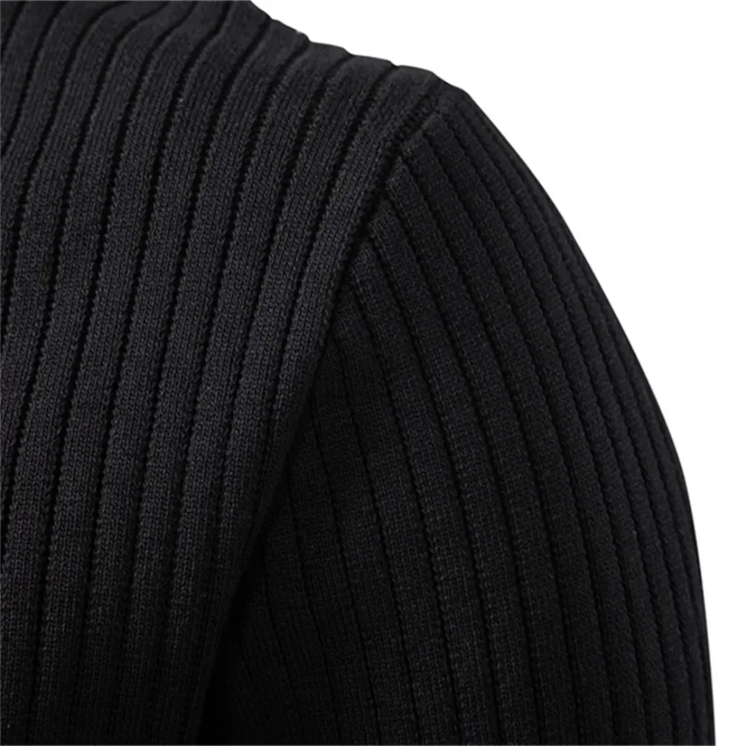 Sweter męski dzianinowy na guziki ze stójką, na co dzień i na jesień - view 9