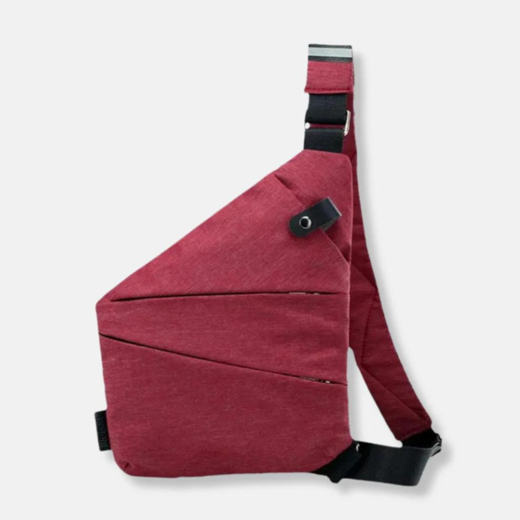 Torba na ramię antykradzieżowa crossbody z kieszenią RFID i ukrytymi zamkami, na co dzień i w podróż - Czerwony
