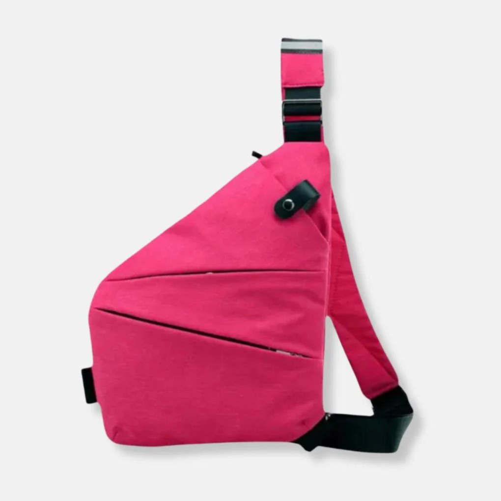 Torba na ramię antykradzieżowa crossbody z kieszenią RFID i ukrytymi zamkami, na co dzień i w podróż - Jaskrawy róż