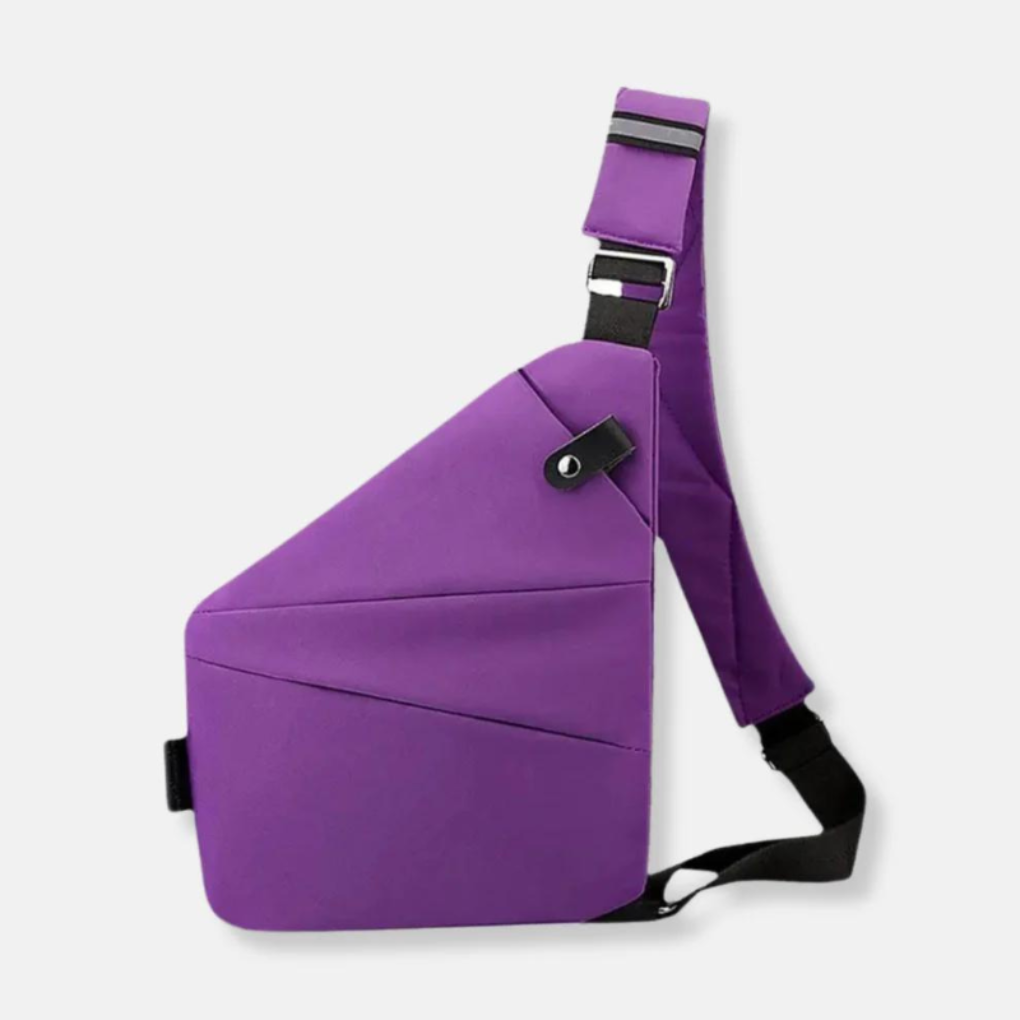 Torba na ramię antykradzieżowa crossbody z kieszenią RFID i ukrytymi zamkami, na co dzień i w podróż - Liliowy